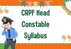 CRPF Head Constable Syllabus